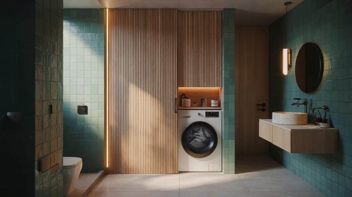 Lavatrice che si vede in bagno? L’idea per nasconderla è una chicca di design