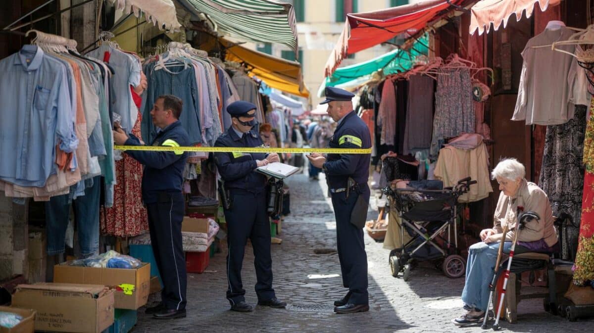 Mercato, multe a 5 ambulanti per i banchi di abbigliamento in disordine